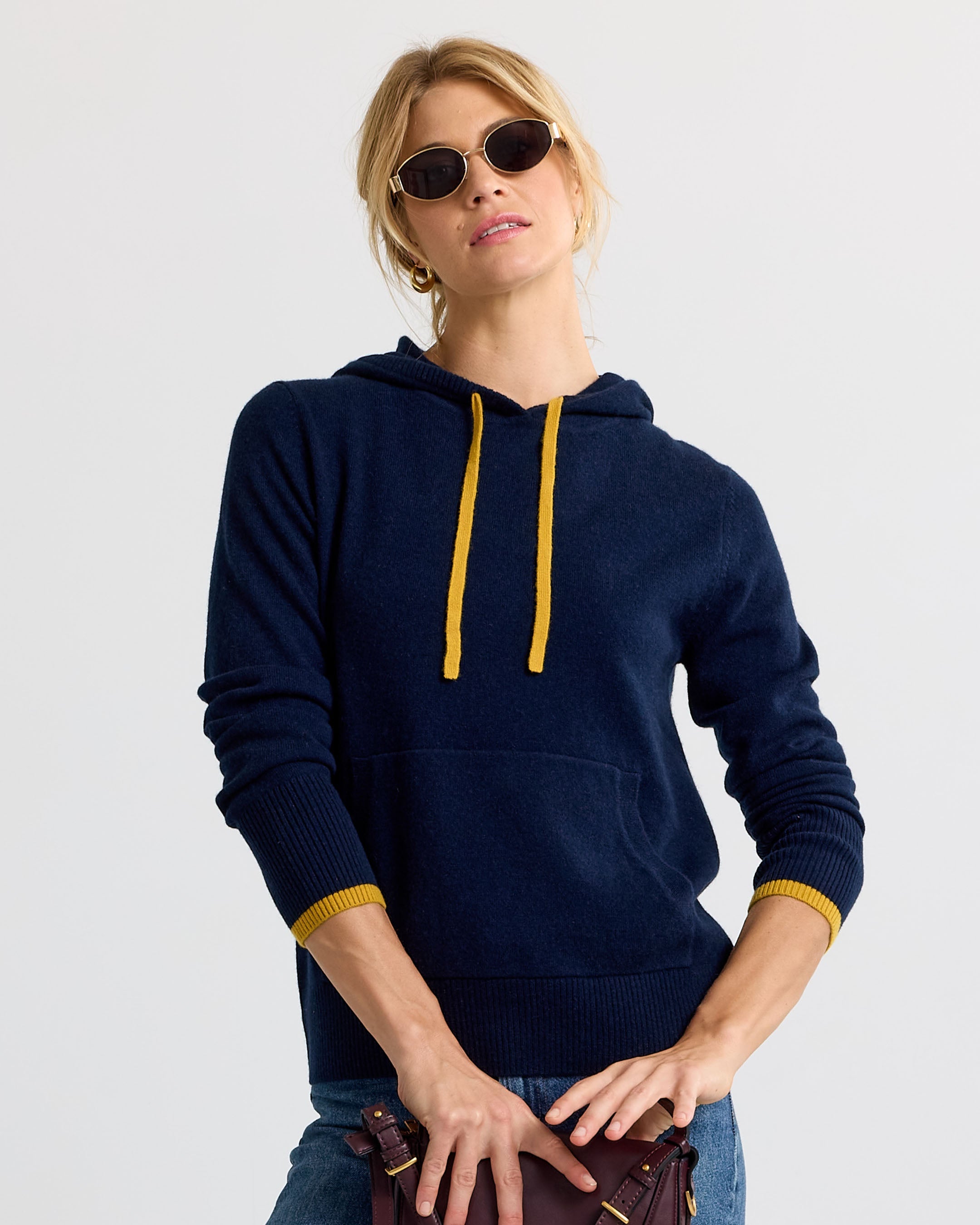 Cashmere Contrast Hoodie