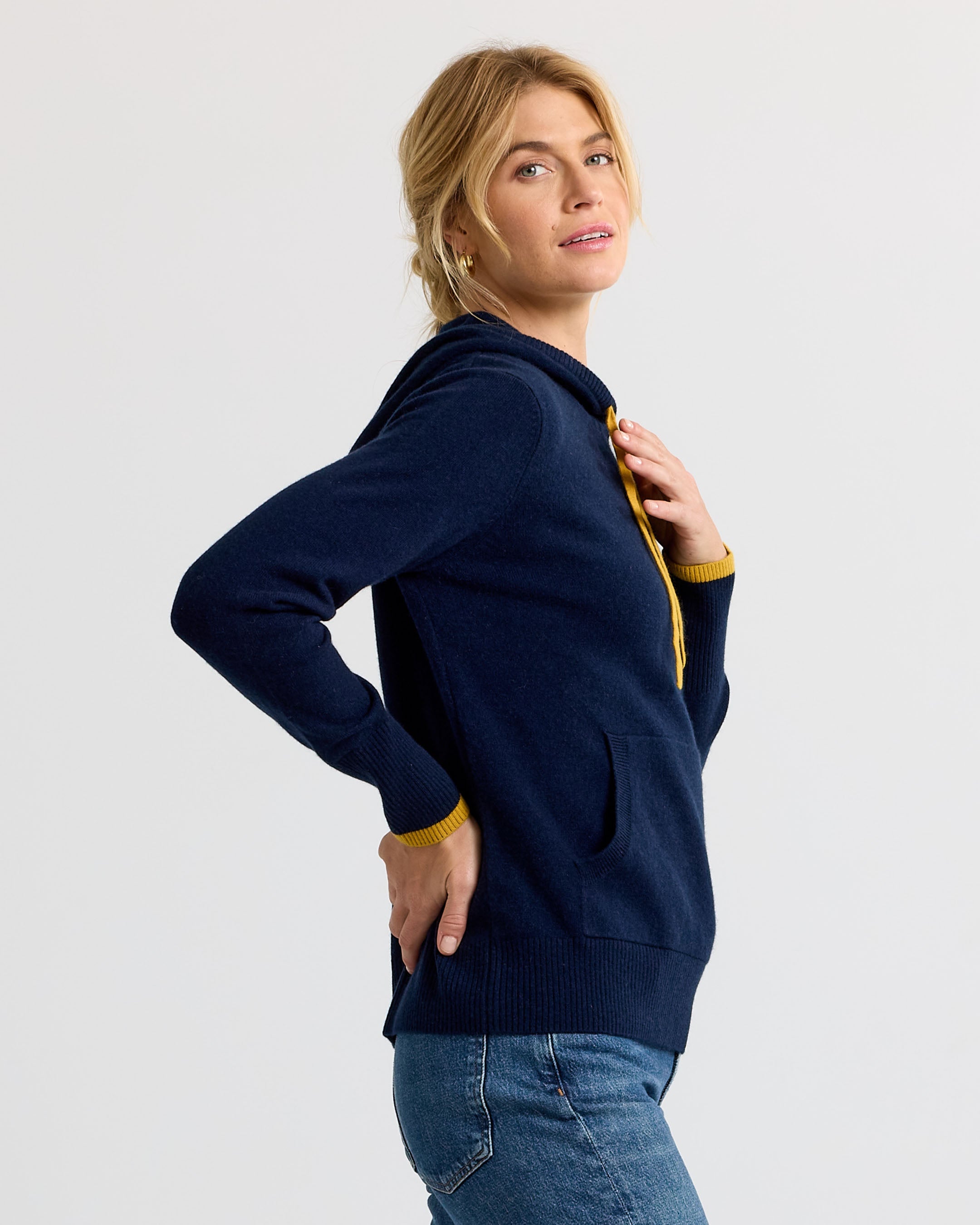 Cashmere Contrast Hoodie