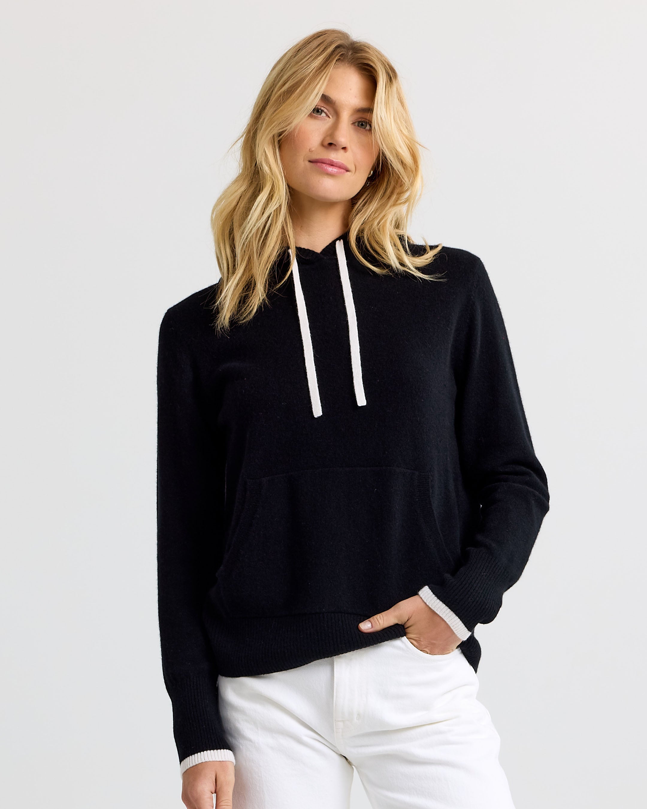 Cashmere Contrast Hoodie