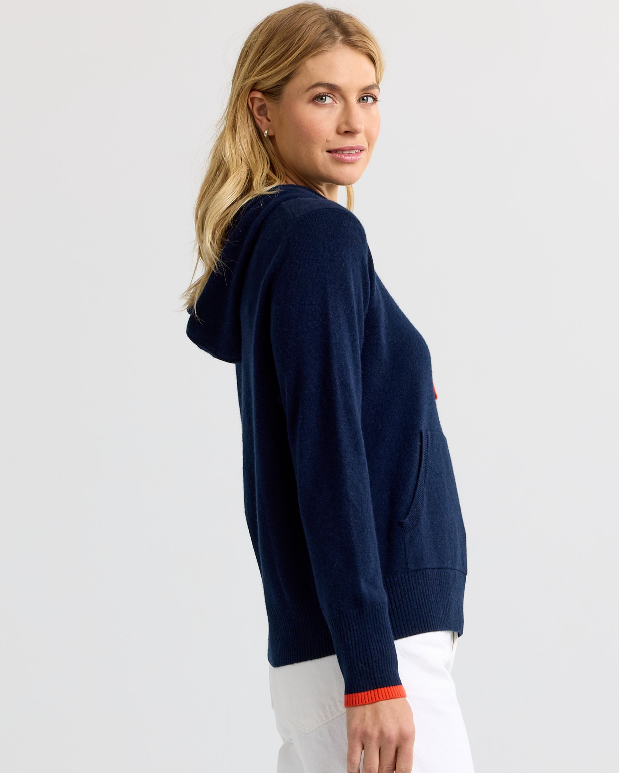 Cashmere Contrast Hoodie