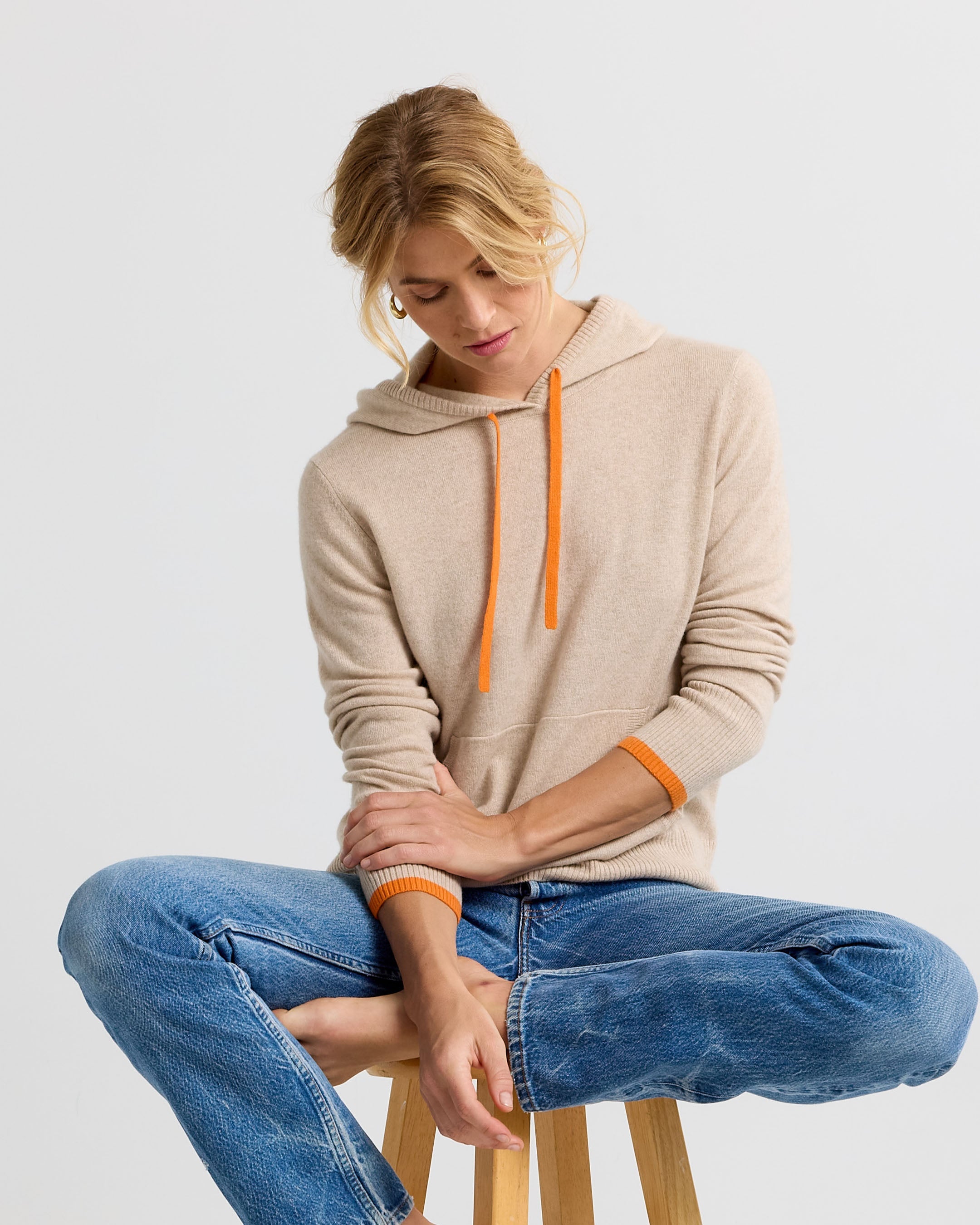 Cashmere Contrast Hoodie