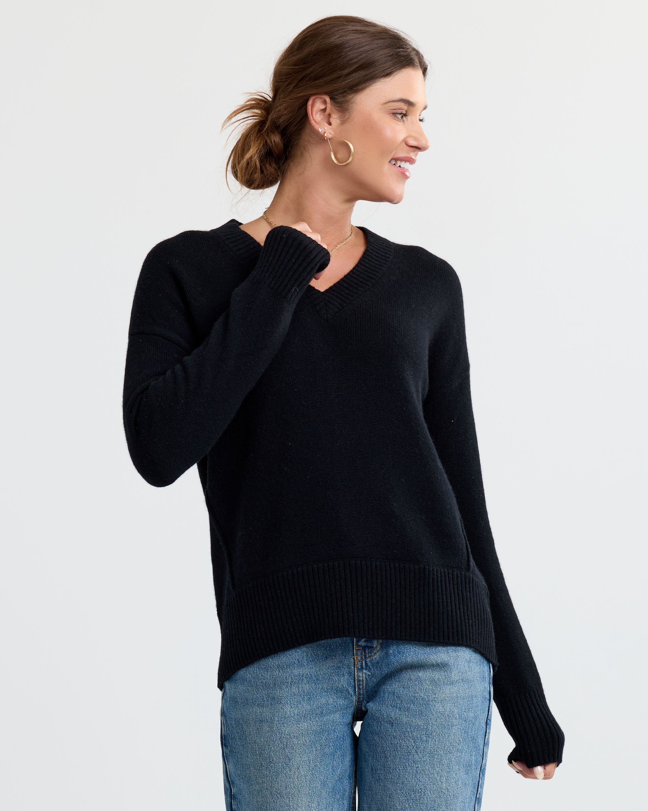 Cashmere Forward Seam V-Neck