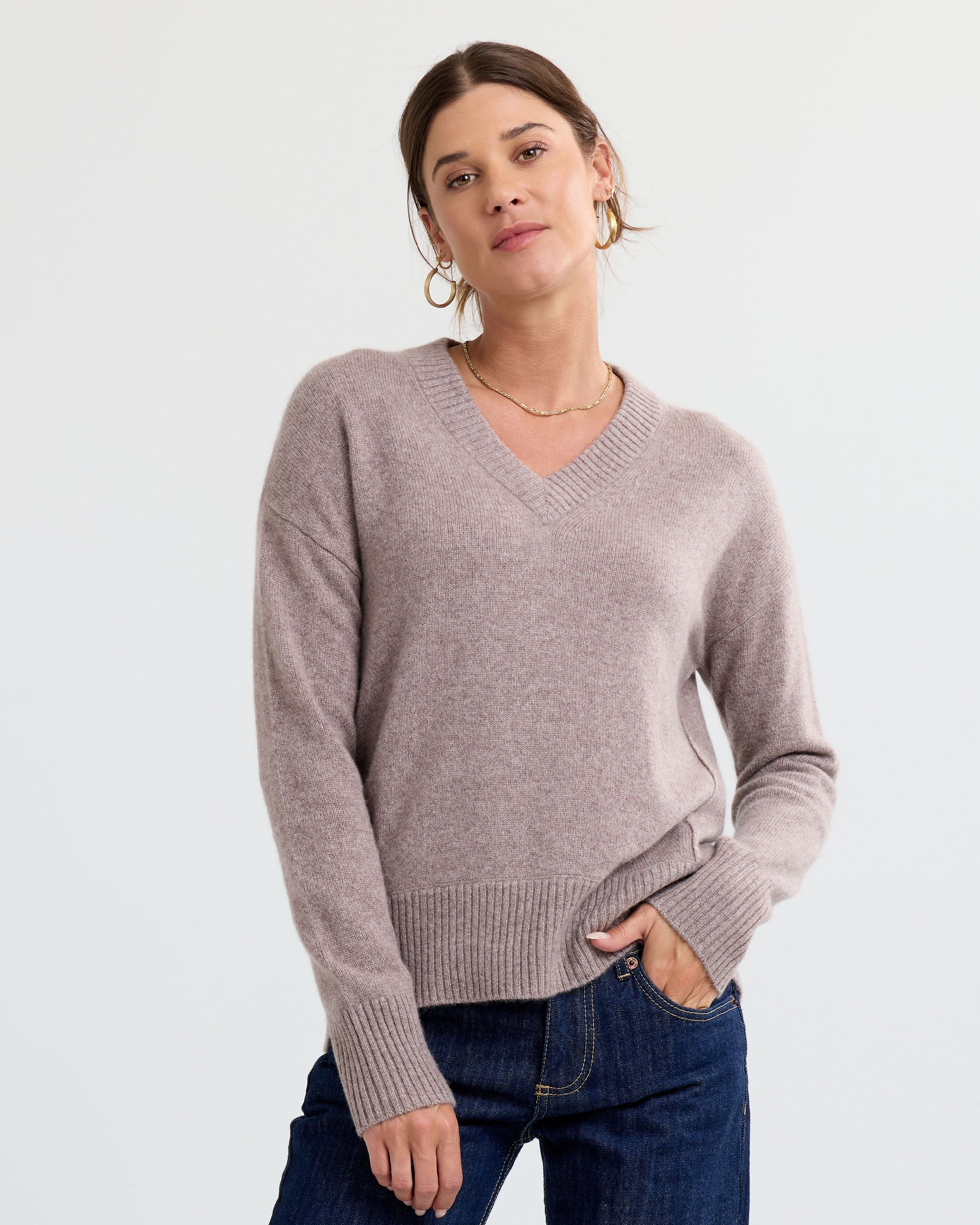 Cashmere Forward Seam V-Neck