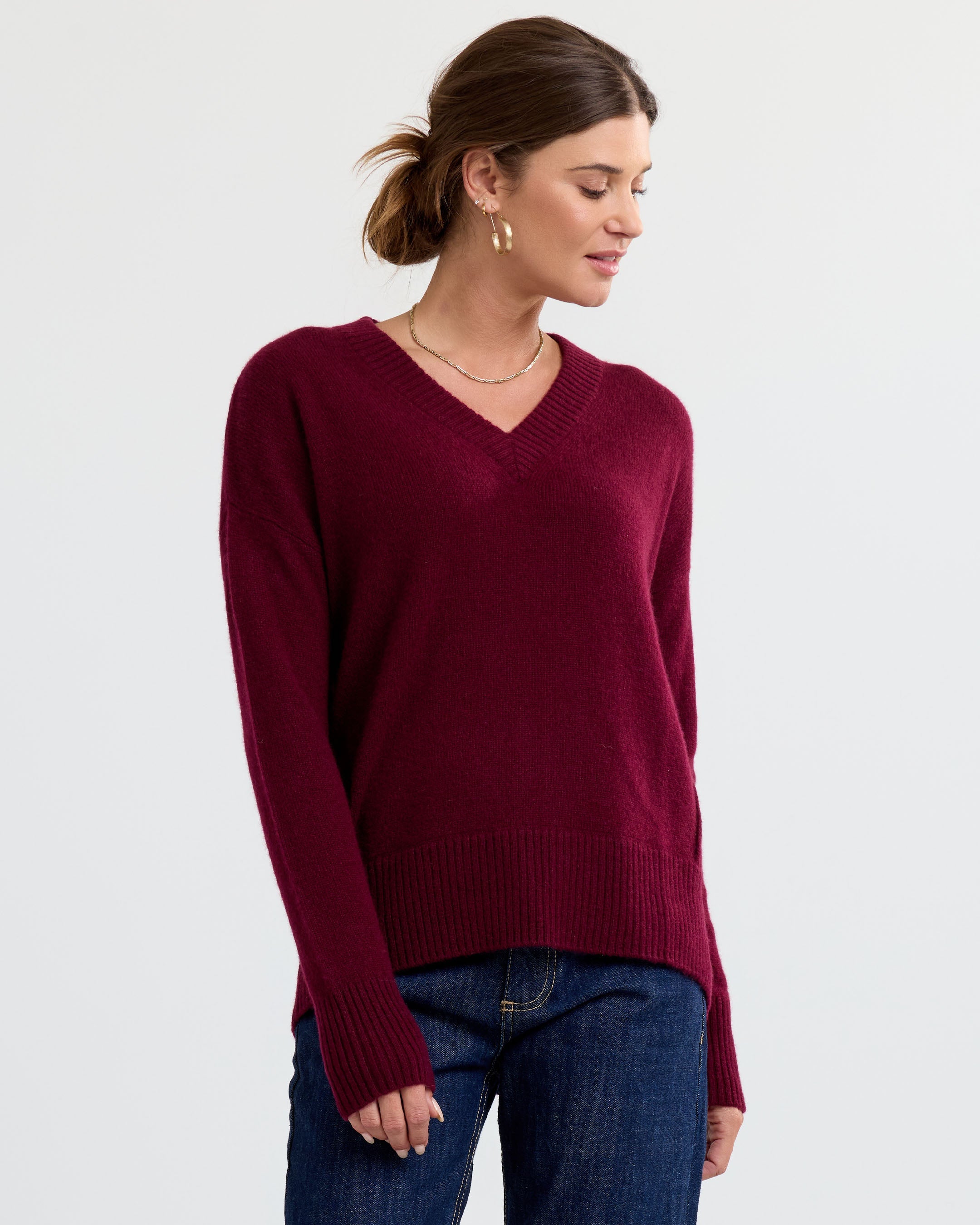 Cashmere Forward Seam V-Neck